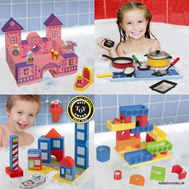 Bathblocks er sjovt legetøj til børn i badet hvor de kan bygge med klodser der fylder på vand.