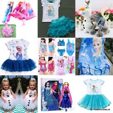 Billige gaver til under 100 kr fra Disney Frost - Frozen med Anne, Elsa, Olaf som fx badetøj, kjoler, bamser, paraplyer, figurer osv.